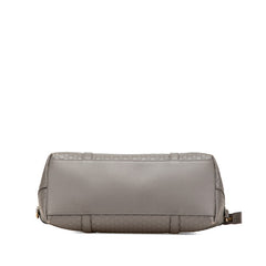 グッチ マイクロ グッチシマ ショルダーバッグ トートバッグ 449656 グレー レザー レディース GUCCI 【中古】