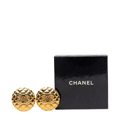シャネル ココマーク マトラッセ ラウンド イヤリング ゴールド メッキ GP レディース CHANEL 【中古】