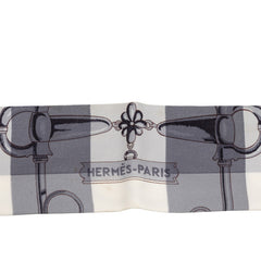 エルメス ツイリー モール エ グルメット ヴィシー Mors et Gourmettes Vichy スカーフ グレー シルク レディース HERMES 【中古】