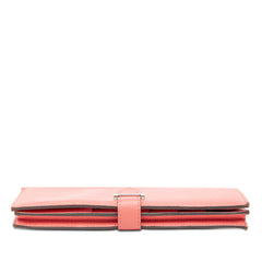 エルメス ベアン スフレ 長財布 ピンク系 フラミンゴ シルバー金具 シェーブル レザー レディース HERMES 【中古】
