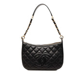 シャネル ココマーク マトラッセ チェーン ショルダーバッグ ワンショルダー ブラック キャビアスキン レディース CHANEL 【中古】