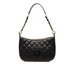 シャネル ココマーク マトラッセ チェーン ショルダーバッグ ワンショルダー ブラック キャビアスキン レディース CHANEL 【中古】