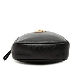 ヴェルサーチェ メドゥーサ 斜め掛け ショルダーバッグ ブラック レザー レディース VERSACE 【中古】