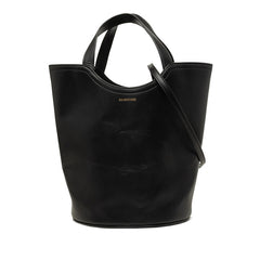 バレンシアガ ウェーブ ミディアム トートバッグ ショルダーバッグ 2WAY 599332 ブラック レザー レディース BALENCIAGA 中古