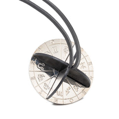 エルメス カレンカ 天文星座 ネックレス ブラック シルバー レザー メタル レディース HERMES 【中古】