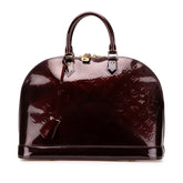 ルイ ヴィトン モノグラム ヴェルニ アルマGM ハンドバッグ M93595 アマラント パープル パテントレザー レディース LOUIS VUITTON 【中古】