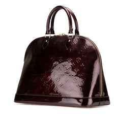 ルイ ヴィトン モノグラム ヴェルニ アルマGM ハンドバッグ M93595 アマラント パープル パテントレザー レディース LOUIS VUITTON 【中古】