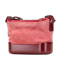 シャネル ガブリエル ドゥ シャネル ホーボー チェーン ショルダーバッグ レッド スウェード レザー レディース CHANEL 【中古】