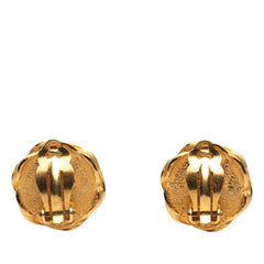 シャネル ヴィンテージ ココマーク ラウンド イヤリング ゴールド ブラック メッキ レディース CHANEL 【中古】