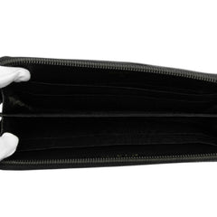 シャネル ココマーク ラウンドファスナー 長財布 ブラック キャビアスキン レディース CHANEL 【中古】