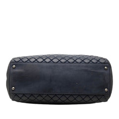 シャネル マトラッセ キルティング チェーン トートバッグ ショルダーバッグ ネイビー シルバー レザー レディース CHANEL 中古