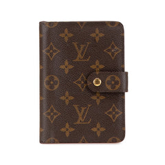 ルイ ヴィトン モノグラム ポルトパピエ 二つ折り財布 M61207 ブラウン PVC レザー レディース LOUIS VUITTON 中古