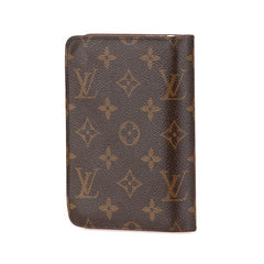 ルイ ヴィトン モノグラム ポルトパピエ 二つ折り財布 M61207 ブラウン PVC レザー レディース LOUIS VUITTON 中古