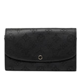 ルイ ヴィトン モノグラム マヒナ ポルトフォイユ イリス 長財布 M60143 ブラック レザー レディース LOUIS VUITTON 中古