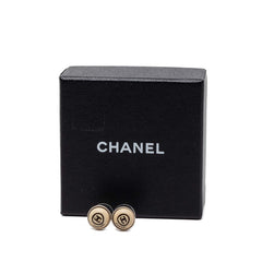 シャネル ココマーク ラウンド ピアス 00T シルバー ベージュ メタル レディース CHANEL 【中古】