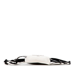 バレンシアガ ロゴ ボディバッグ ウエストバッグ 433625 ベージュ ブラック キャンバス レザー レディース BALENCIAGA 【中古】