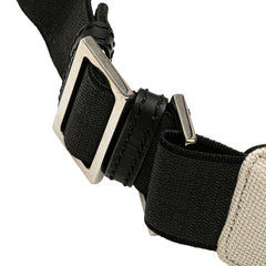 バレンシアガ ロゴ ボディバッグ ウエストバッグ 433625 ベージュ ブラック キャンバス レザー レディース BALENCIAGA 【中古】