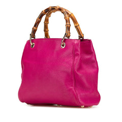 グッチ バンブー ハンドバッグ ショルダーバッグ 2WAY 336032 ピンク ブラウン レザー レディース GUCCI 【中古】