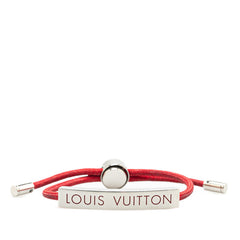 ルイ ヴィトン ブラスレ LVスペース ブレスレット M67418 シルバー レッド メタル ナイロン レディース LOUIS VUITTON 【中古】