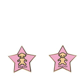 グッチ スター 星 ベア くま モチーフ イヤリング ゴールド ピンク メッキ レディース GUCCI 中古