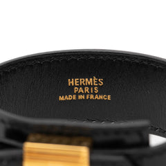 エルメス アルテミス ブレスレット ブラック ゴールド レザー メッキ レディース HERMES 【中古】
