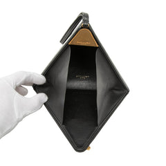 サンローラン カサンドラ YSLロゴ ピラミッド ハンドバッグ ポーチ ブラック レザー レディース SAINT LAURENT 【中古】