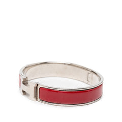 エルメス クリックH PM ブレスレット シルバー レッド メタル エナメル レディース HERMES 【中古】