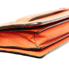 フェンディ セレリア クラッチバッグ セカンドバッグ ZVA350 オレンジ レザー レディース FENDI 【中古】