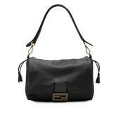 フェンディ マンマバケット ミディアム FFロゴ ワンショルダーバッグ 8BR833 ブラック ゴールド レザー レディース FENDI 中古