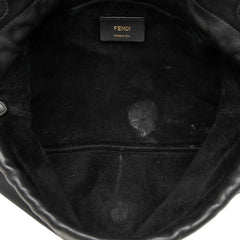 フェンディ マンマバケット ミディアム FFロゴ ワンショルダーバッグ 8BR833 ブラック ゴールド レザー レディース FENDI 中古
