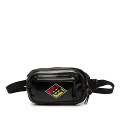 バーバリー TBロゴ ボディバッグ ウエストバッグ 8021781 ブラック PVC レディース BURBERRY 中古