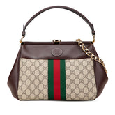 グッチ GGスプリーム オフィディア ハンドバッグ チェーン ショルダーバッグ 2WAY 726428 ベージュ ブラウン PVC レザー レディース GUCCI 【中古】