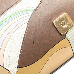 フェンディ ズッカ マンマバケット ハンドバッグ ショルダーバッグ 2WAY 8BR600 ホワイト グレー マルチカラー PVC レザー レディース FENDI 【中古】