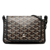 ゴヤール プリュメ 斜め掛け ショルダーバッグ ポーチウォレット ブラック ブラウン PVC レザー レディース GOYARD 【中古】