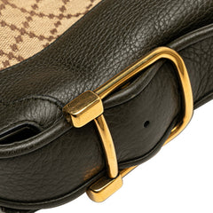 グッチ ディアマンテ ワンショルダーバッグ 257088 カーキ ベージュ キャンバス レザー レディース GUCCI 【中古】