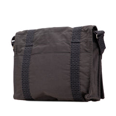 エルメス エールライン バサスMM 斜め掛け ショルダーバッグ メッセンジャーバッグ グレー ブラック キャンバス レディース HERMES 【中古】