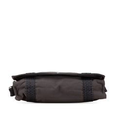 エルメス エールライン バサスMM 斜め掛け ショルダーバッグ メッセンジャーバッグ グレー ブラック キャンバス レディース HERMES 【中古】