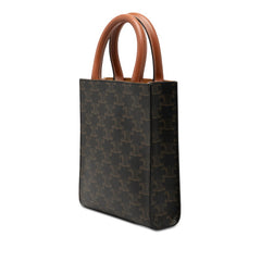 セリーヌ トリオンフ バーティカルカバ ミニ ハンドバッグ ショルダーバッグ 2WAY ブラウン PVC レザー レディース CELINE 【中古】