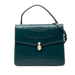 ブルガリ セルペンティ フォーエバー ハンドバッグ ショルダーバッグ 2WAY グリーン レザー レディース BVLGARI 【中古】