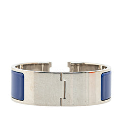エルメス クリッククラックH GM バングル シルバー ブルー メタル レディース HERMES 【中古】