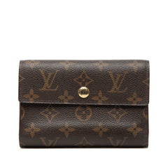 ルイ ヴィトン モノグラム ポルトフォイユ アレクサンドラ 二つ折り財布 M60047 ブラウン PVC レディース LOUIS VUITTON 【中古】