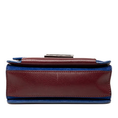 ジバンシー GV3 チェーンハンドバッグ ショルダーバッグ 2WAY ワインレッド ブルー レザー スウェード レディース Givenchy 【中古】