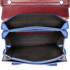 ジバンシー GV3 チェーンハンドバッグ ショルダーバッグ 2WAY ワインレッド ブルー レザー スウェード レディース Givenchy 【中古】