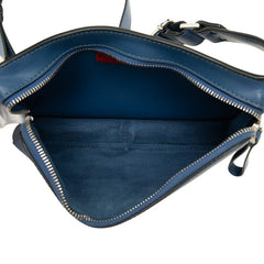 ヴァレンティノ ロゴ ボディバッグ ウエストバッグ ブルー レザー レディース VALENTINO 【中古】