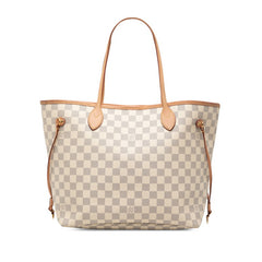 ルイ ヴィトン ダミエアズール ネヴァーフルMM トートバッグ N41605 アズール ホワイト PVC レザー レディース LOUIS VUITTON 【中古】
