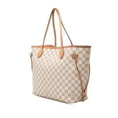 ルイ ヴィトン ダミエアズール ネヴァーフルMM トートバッグ N41605 アズール ホワイト PVC レザー レディース LOUIS VUITTON 【中古】