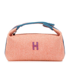 エルメス ブリッド ア ブラックPM ハンドバッグ ポーチ レッド ブルー トワルアッシュ レディース HERMES 【中古】