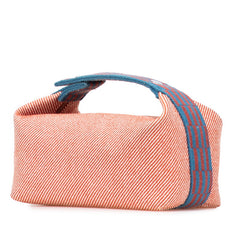 エルメス ブリッド ア ブラックPM ハンドバッグ ポーチ レッド ブルー トワルアッシュ レディース HERMES 【中古】