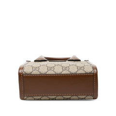 グッチ GGスプリーム ハンドバッグ ショルダーバッグ 2WAY ポシェット 671623 ベージュ ブラウン PVC レザー レディース GUCCI 中古