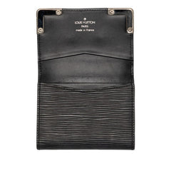 ルイ ヴィトン エピ アンヴェロップ カルト ドゥ ヴィジット ロゴプレート カードケース ブラック レザー メンズ LOUIS VUITTON 【中古】
